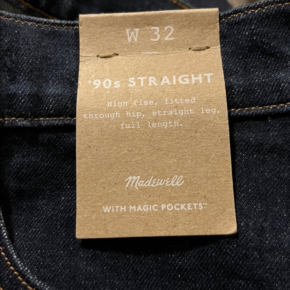 Madewell "The 90's Straight Jean" NWT sz. 32 - Picture 6 of 13